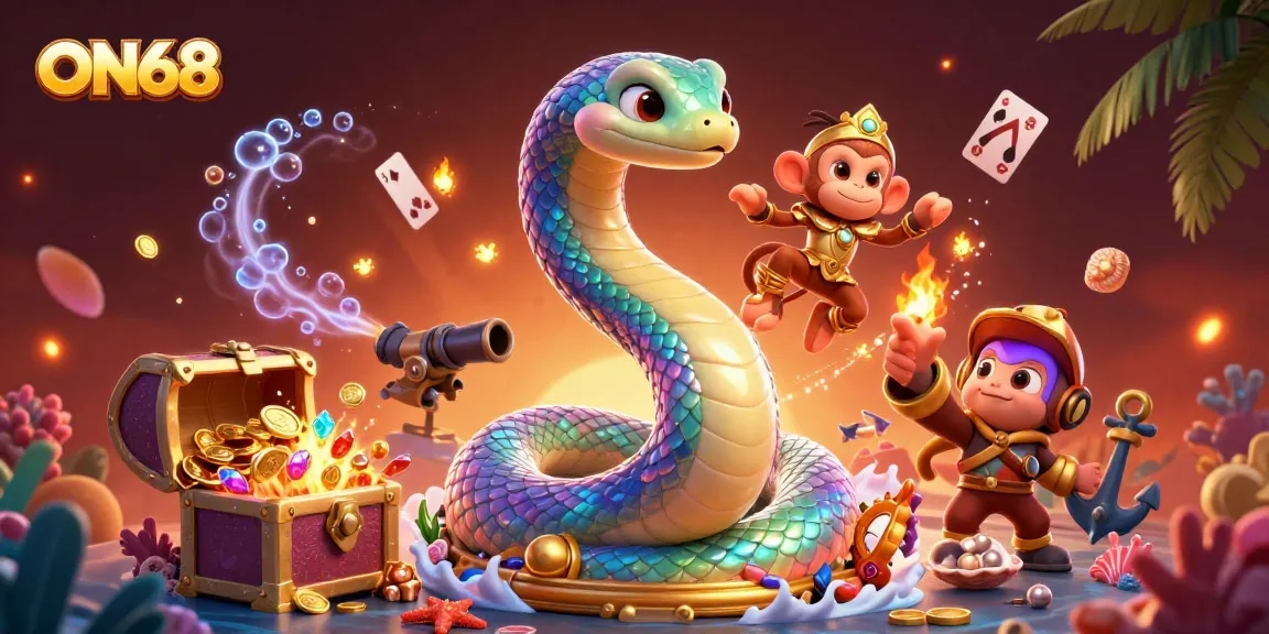 Engage with ON68's vibrant gaming universe featuring dynamic characters and treasure-filled adventures.