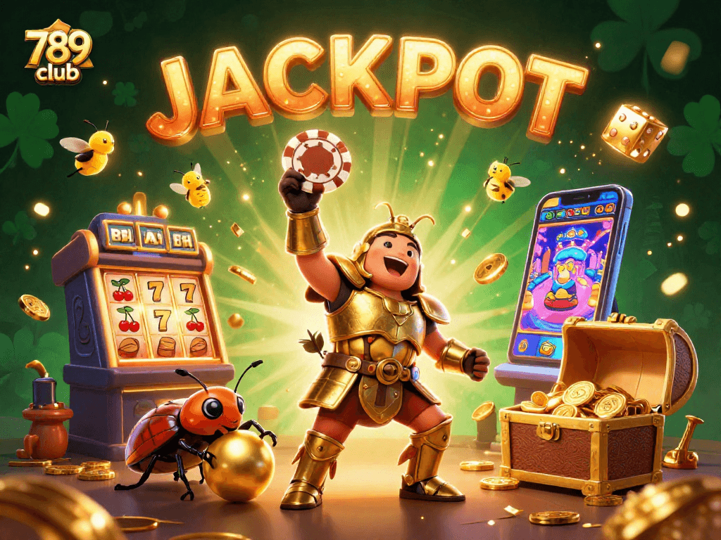 Experience excitement at 789 club with a winning beetle celebrating jackpot success!