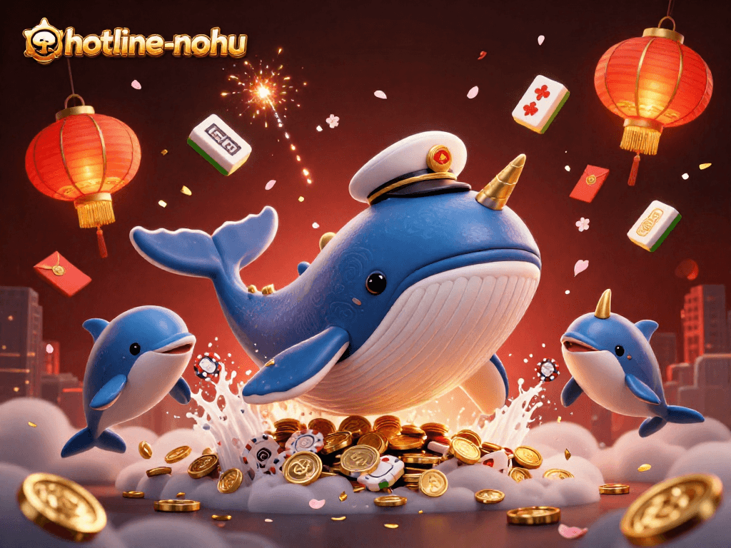 Experience thrilling gameplay in hotline-nohu with vibrant characters breaching through coins and festive elements.