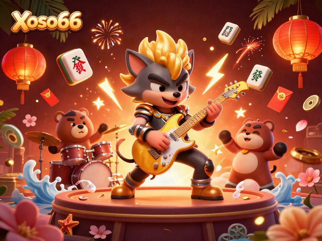 Engage in thrilling gameplay at Xoso66 featuring a vibrant casino scene with animated characters.