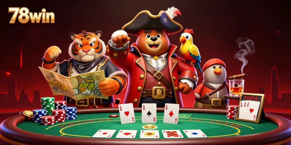Experience high-stakes action at 78win with vibrant characters in a thrilling casino setting.