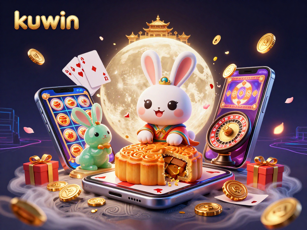 Win big with kuwin as a moon rabbit reveals poker chips inside golden mooncakes!
