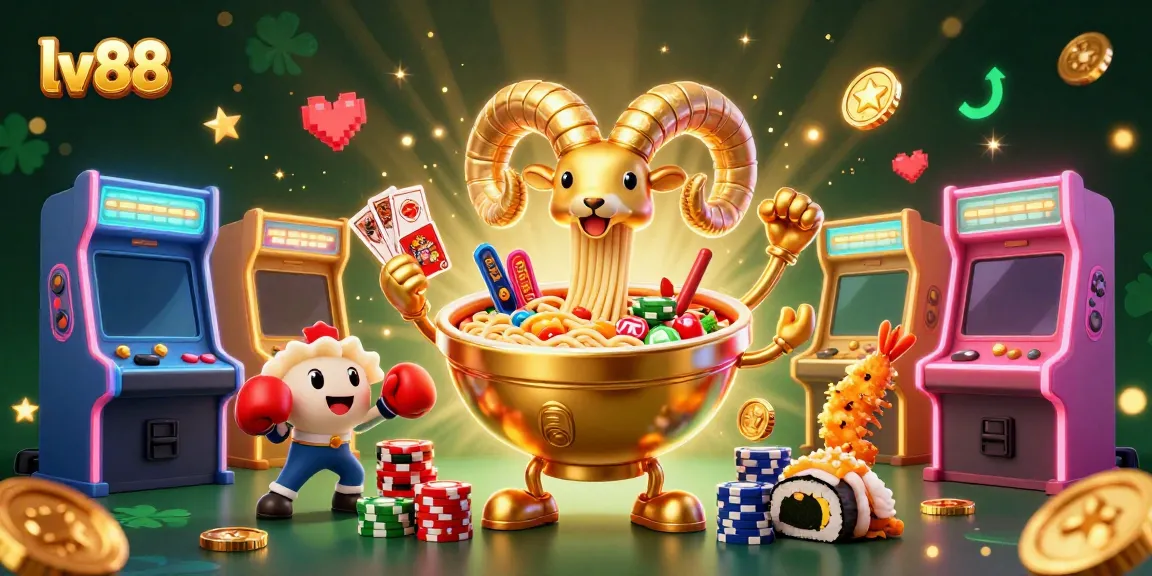 Engage with the exciting atmosphere of lv88 as giant ramen bowls and cheerful characters bring the casino experience to life.