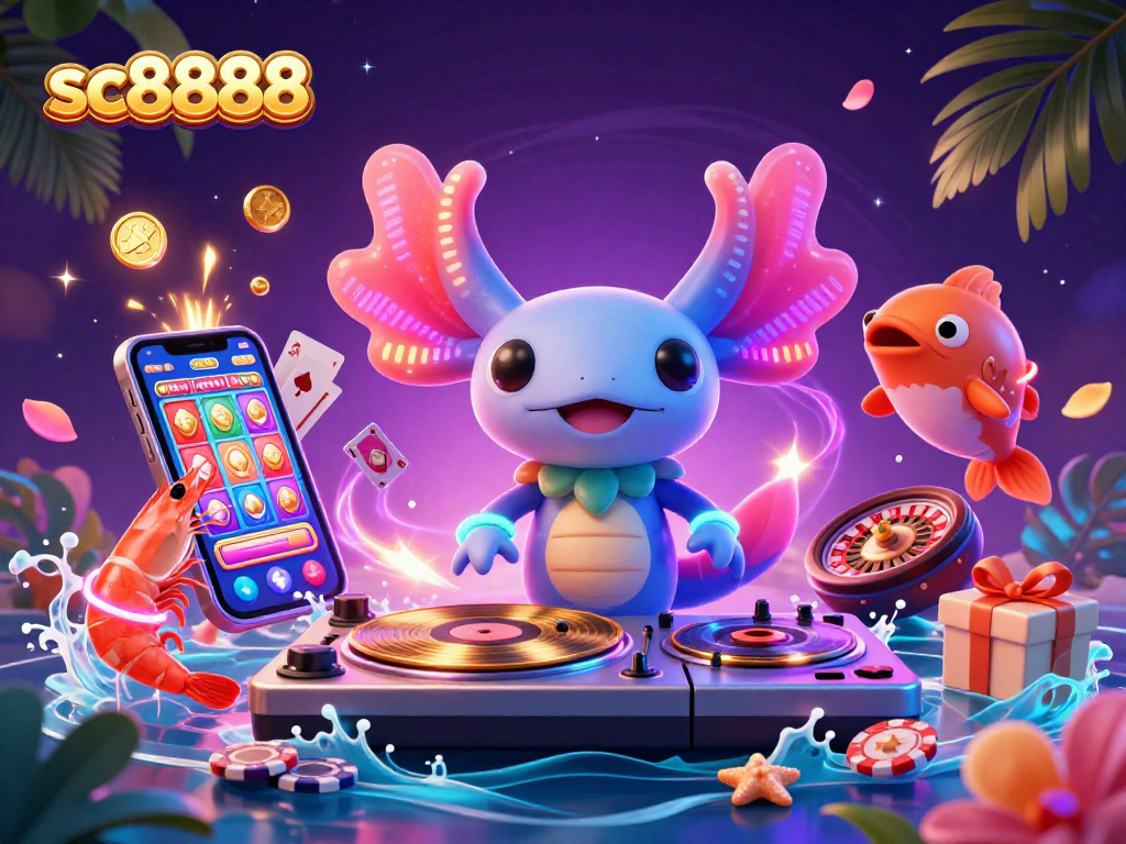 Engage in thrilling gameplay with sc8888, highlighted by vibrant characters enjoying a dynamic casino scene.
