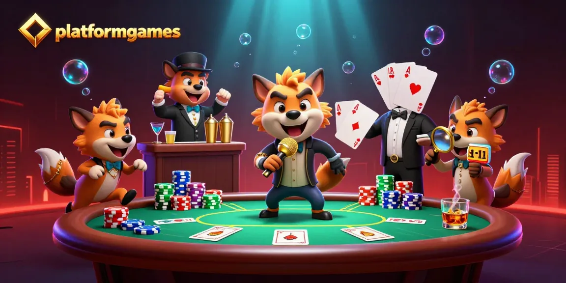 Join the fun at platformgames with hyenas entertaining in a vibrant casino scene.