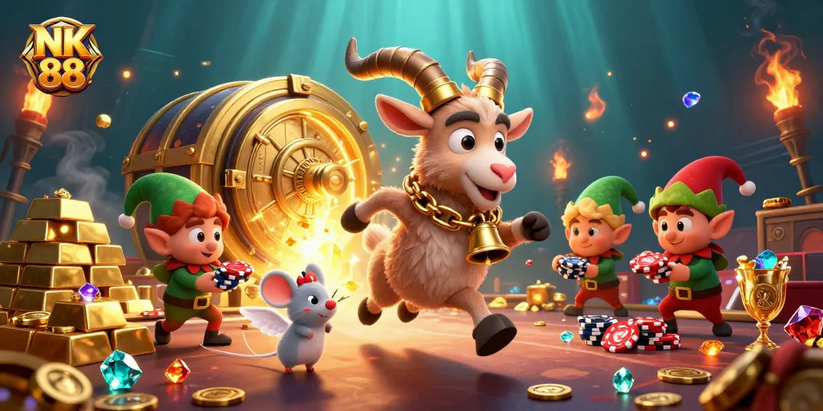 Experience the thrill of NK 88 with exciting casino elements in a festive, dynamic scene.