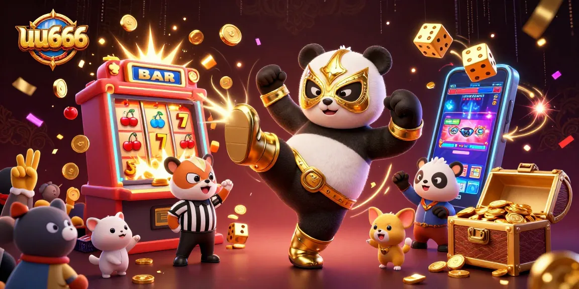 Experience exciting action with uu666 as a panda wrestler kicks off a jackpot celebration!