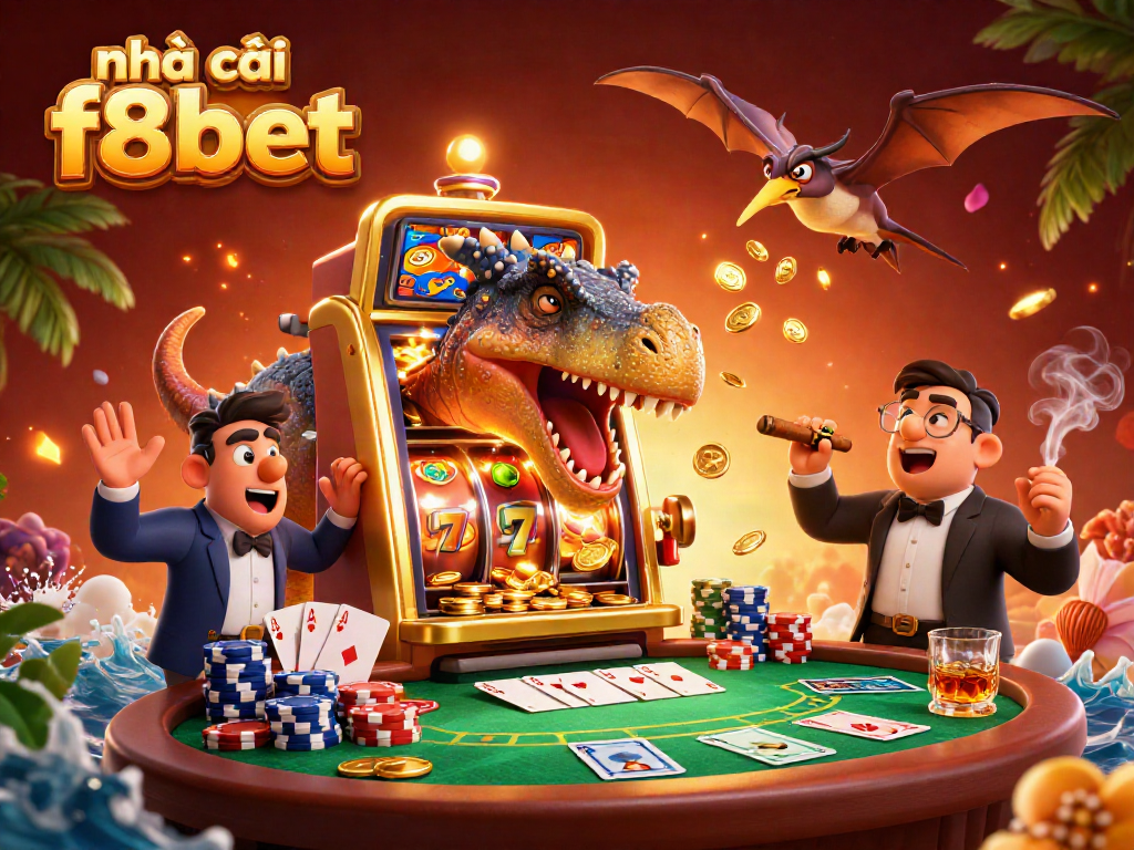 Experience the excitement of nhà cái f8bet with a pachycephalosaurus winning jackpots and a vibrant casino scene.