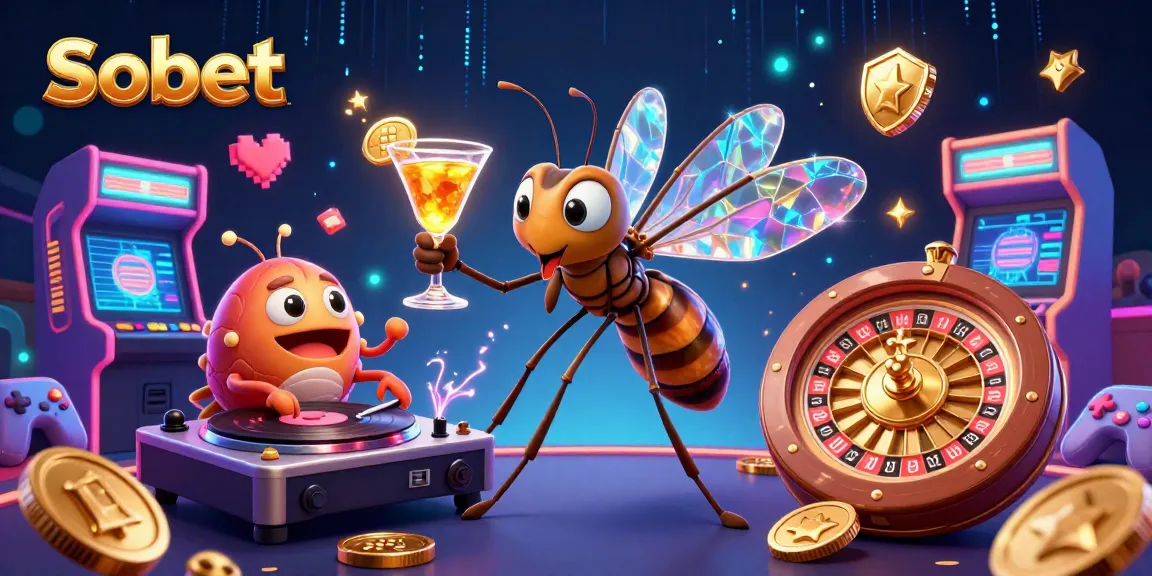 Sbobet offers thrilling sports betting with vibrant gaming characters and energetic casino elements.