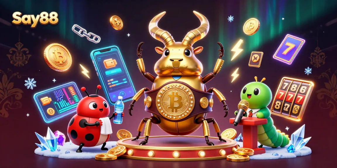 Experience thrilling action at Say88 casino with vibrant 3D scenes featuring unique characters and crypto elements.