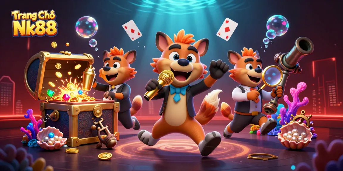 Win big at Trang Chủ Nk88 with exciting games and vibrant casino atmosphere featuring hyena characters.