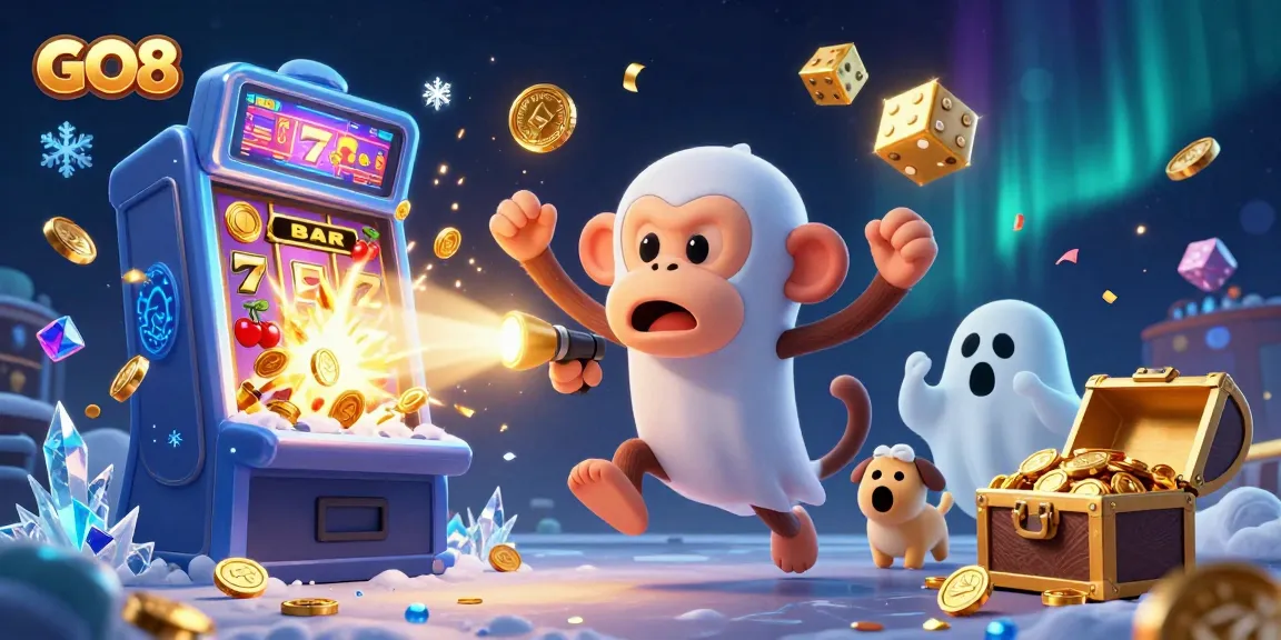 Experience thrilling gaming action at GO8 with a vibrant casino scene full of animated elements.