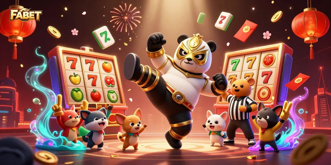 FABET offers thrilling slots with a panda wrestler kicking through action-packed scenes.