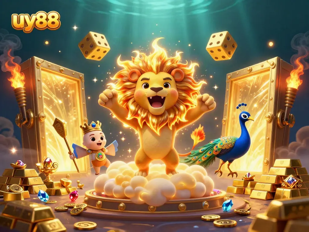 Engage with uy88 in a vibrant casino universe filled with treasures, golden dice, and fun.