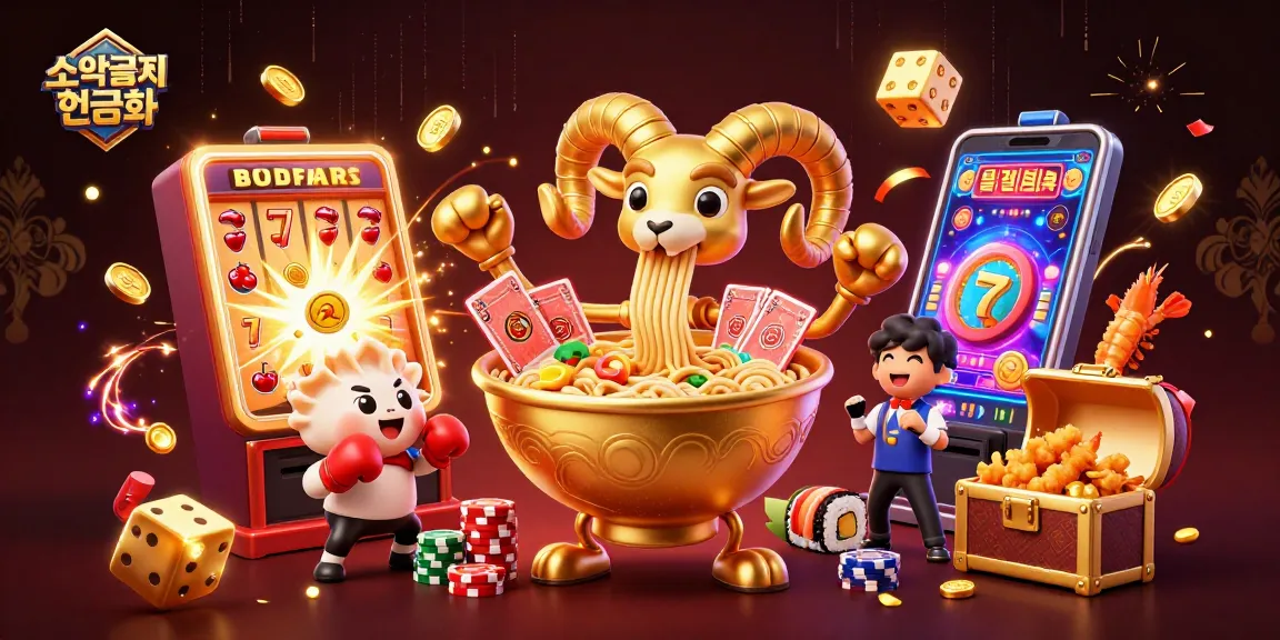 소액결제현금화를 통해 카드와 칩을 다루는 금색 라면 그릇 그림입니다.