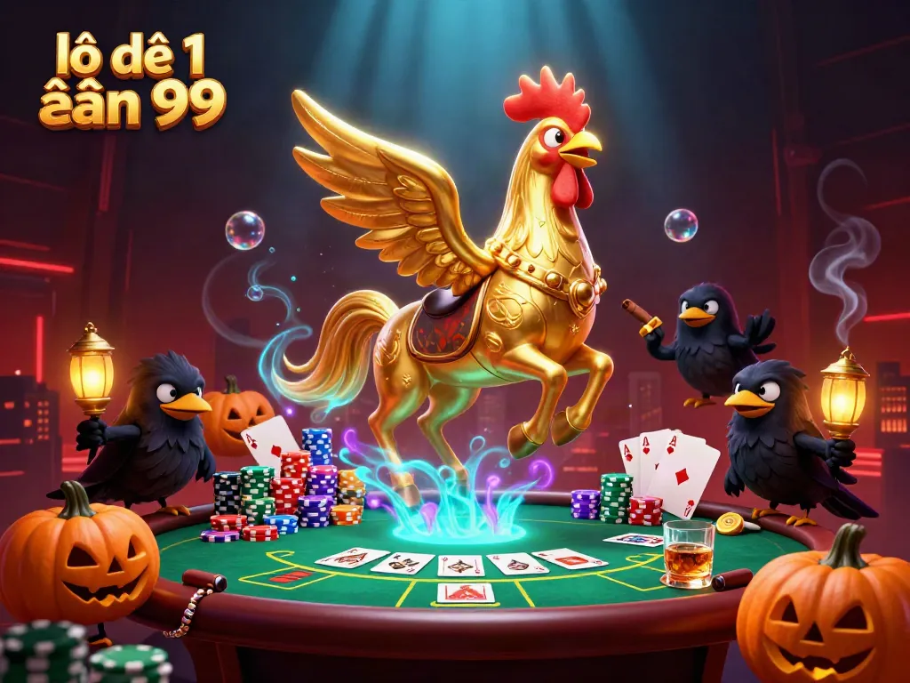Experience the excitement of lô đề 1 ăn 99 in a magical casino scene filled with vibrant characters.