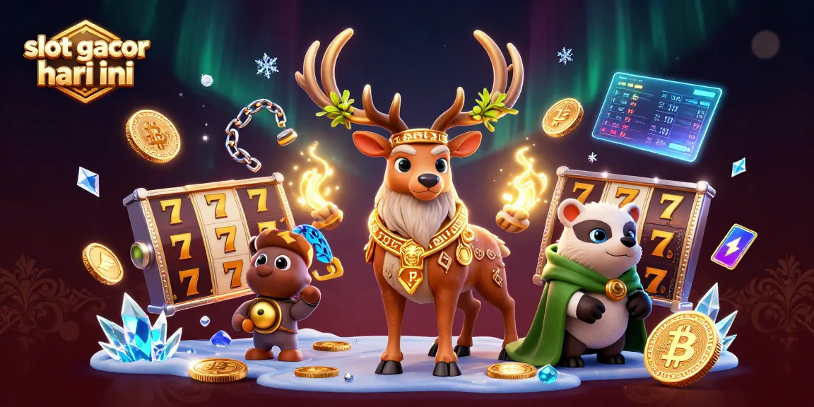 Experience slot gacor hari ini with this rich 3D casino illustration featuring dynamic game elements.