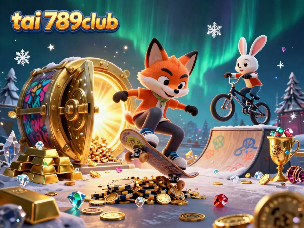 Experience the thrill of tai 789club with a vibrant 3D illustration featuring gaming excitement and colorful casino elements.