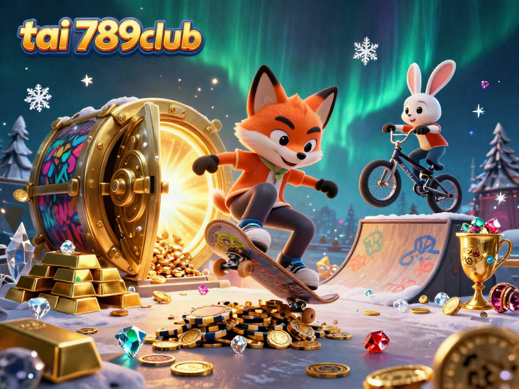 Experience the thrill of tai 789club with a vibrant 3D illustration featuring gaming excitement and colorful casino elements.