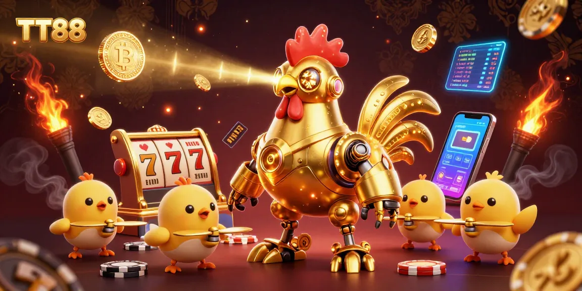 Win big with TT88 as you engage with vibrant gambling action and futuristic characters.