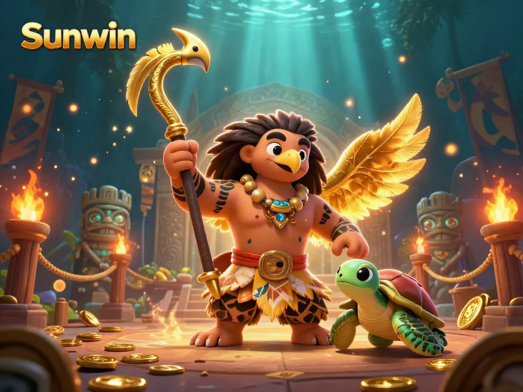 Engage in exciting gameplay with Sunwin’s charismatic characters set against a vibrant casino backdrop.