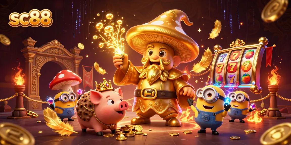 Engage in thrilling gameplay with sc88 at this ultra-detailed casino illustration featuring golden treasures.