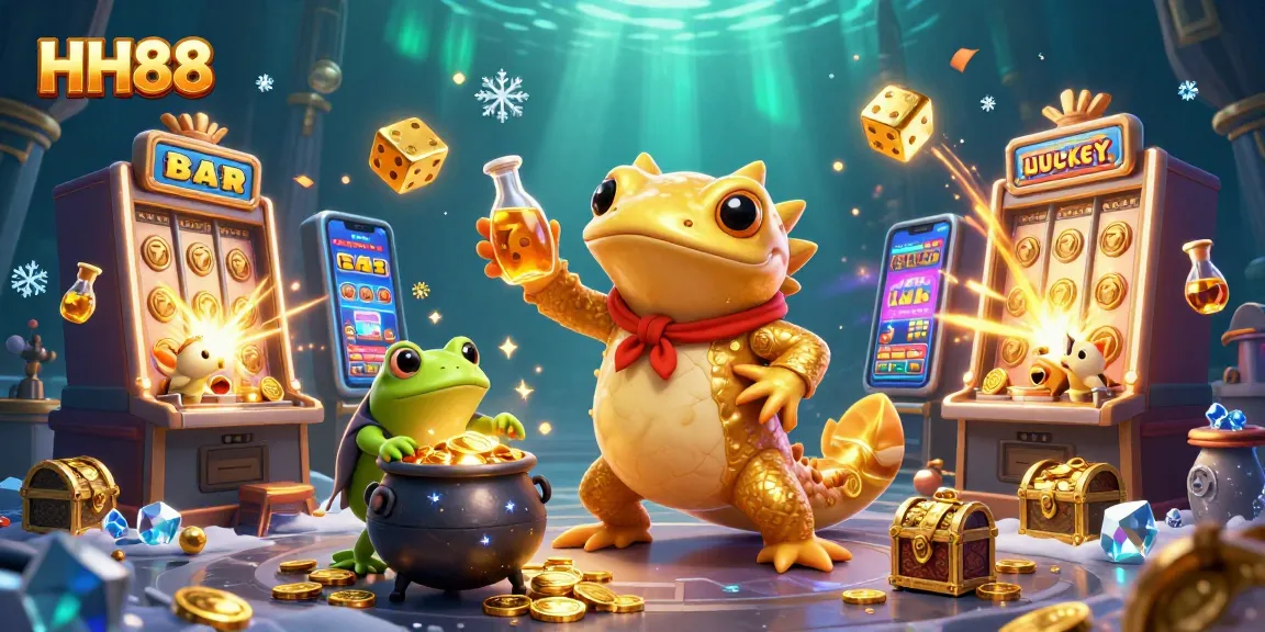 Experience thrilling moments at HH88 with vibrant slot machines and magical alchemical transformations.