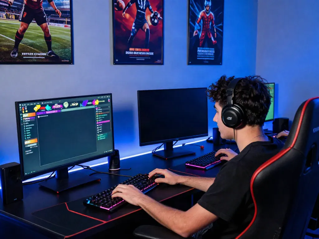 Player engaging with the VIN88 platform in an immersive gaming setup.