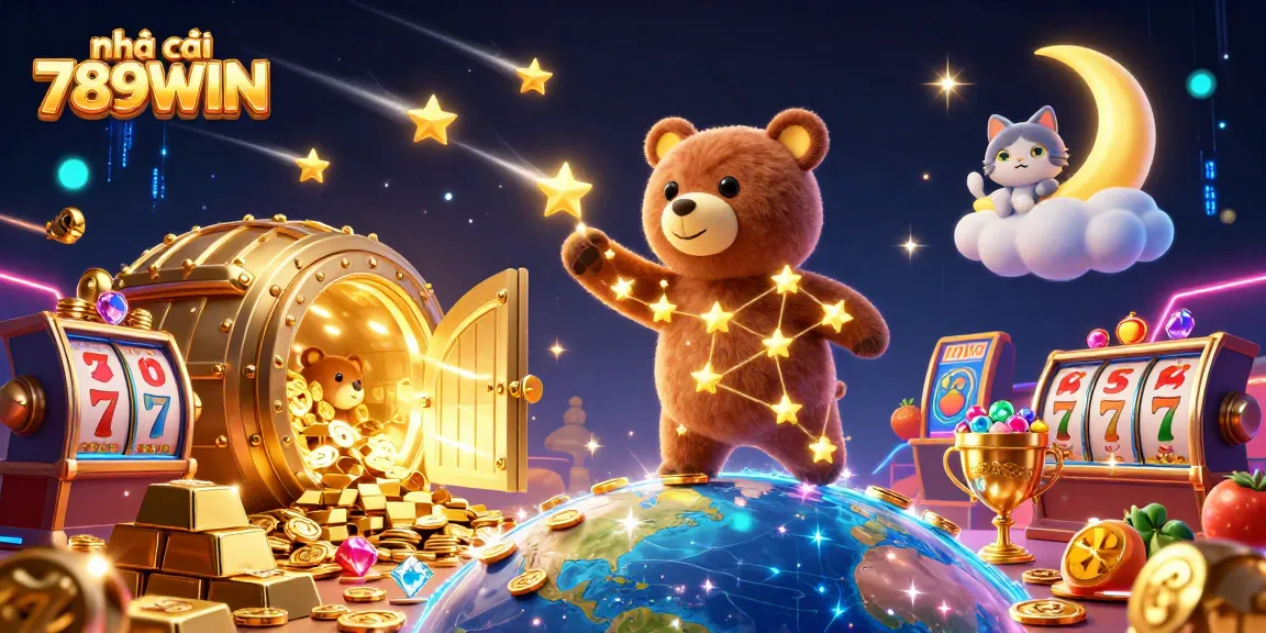 Engage with nhà cái 789WIN while winning big in a vibrant casino atmosphere full of slot machines and gold!