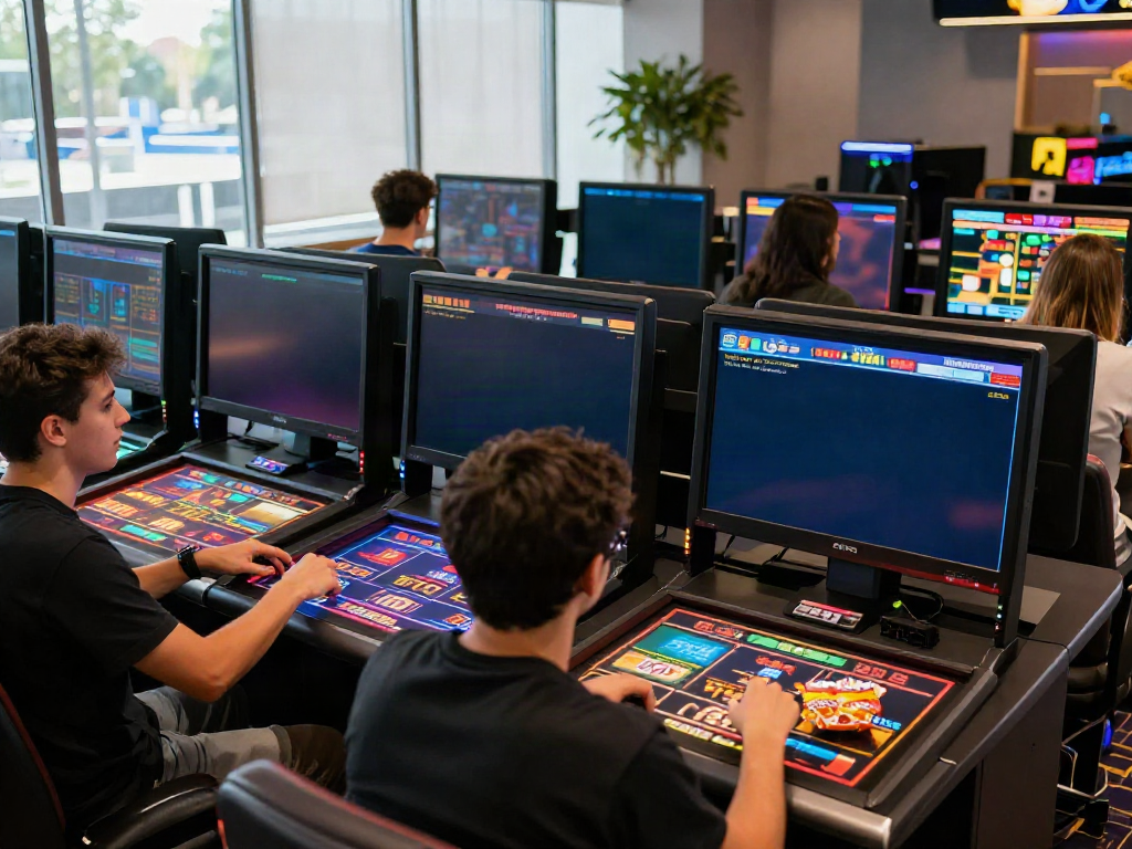 9bet online casino gaming scene with players engaging in vibrant atmosphere.