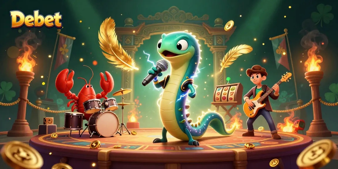 Debet showcases exhilarating 3D underwater casino scene featuring lively electric eel DJ, lobster drummer, and seahorse guitarist.