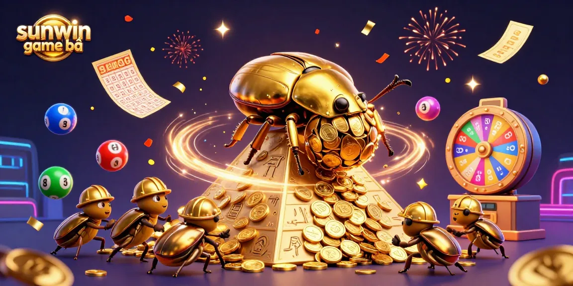 Experience the thrill of gameplay with sunwin game bài, featuring dynamic lottery balls and festive casino elements.