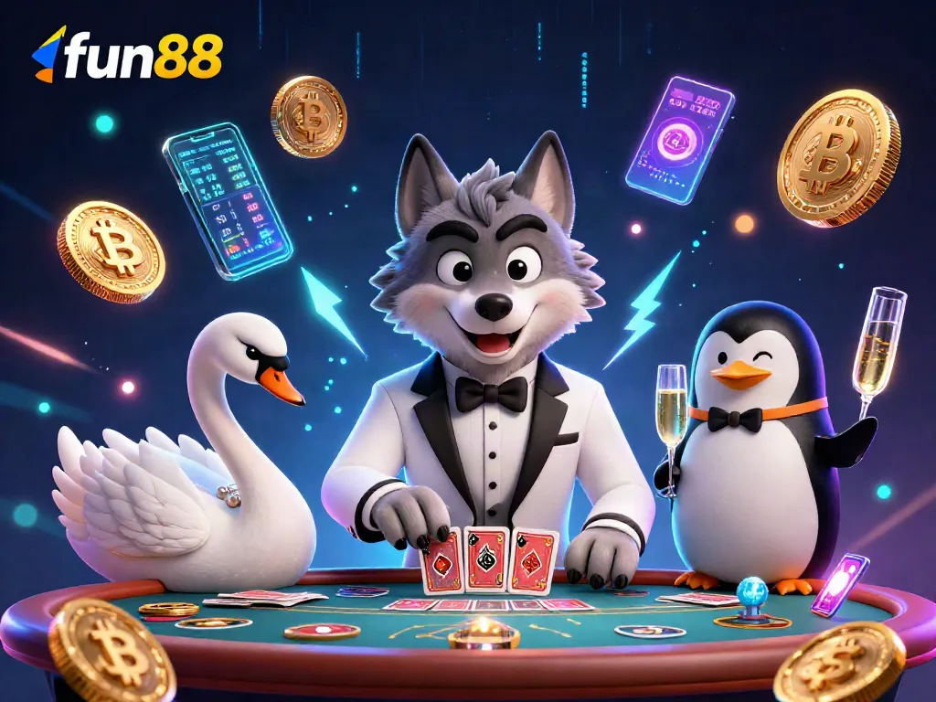 Win big at fun88 with this vibrant illustration of casino excitement.