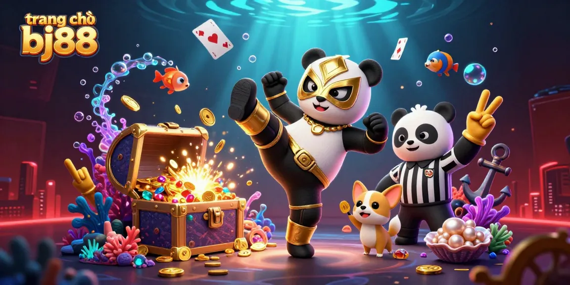 Join the excitement at trang chủ bj88 as panda wrestlers and tiny spectators enjoy thrilling casino action!