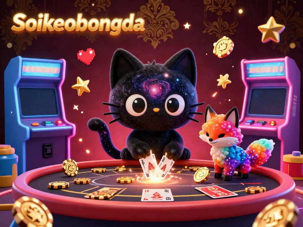 Experience the thrill of sports betting with Soikeobongda at a cosmic casino table.
