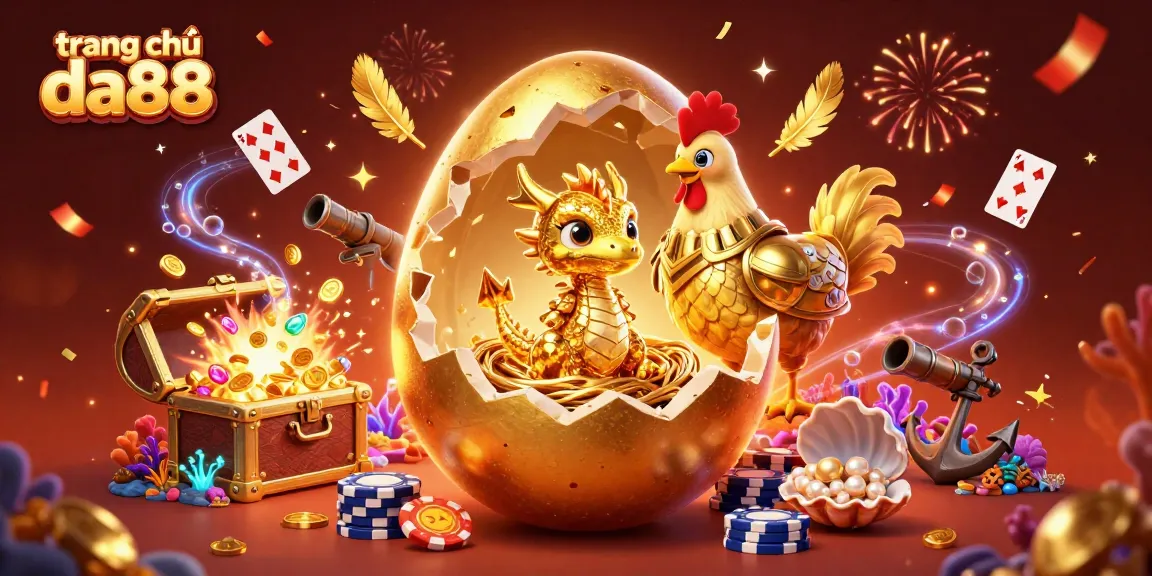 Engage with the stunning visuals of trang chủ da88 featuring a golden dragon and casino elements in a dynamic scene.
