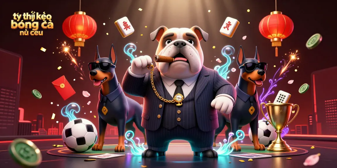 Experience thrilling tỷ lệ kèo bóng đá nhà cái in a vibrant 3D illustration filled with betting excitement.