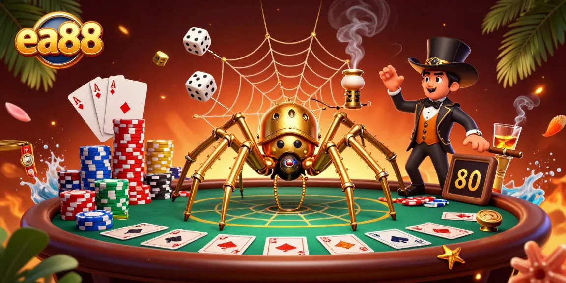 Experience thrilling gameplay at ea88 with a steampunk spider caught in a golden web of fortune.