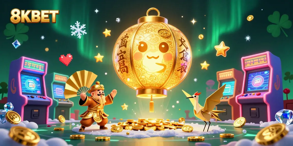 Experience the exciting world of 8KBET with vibrant casino scenes filled with animated characters and gaming elements.
