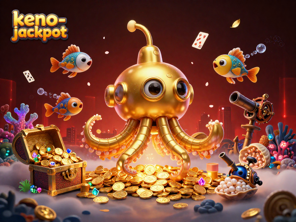 Engage with the thrilling keno-jackpot experience, featuring dynamic underwater visuals and excitement.