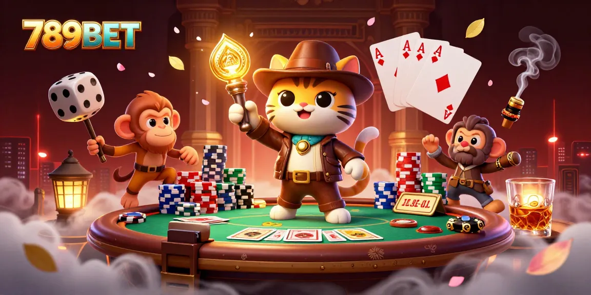 Engage with the thrilling artifacts of 789BET in this vibrant 3D casino scene.