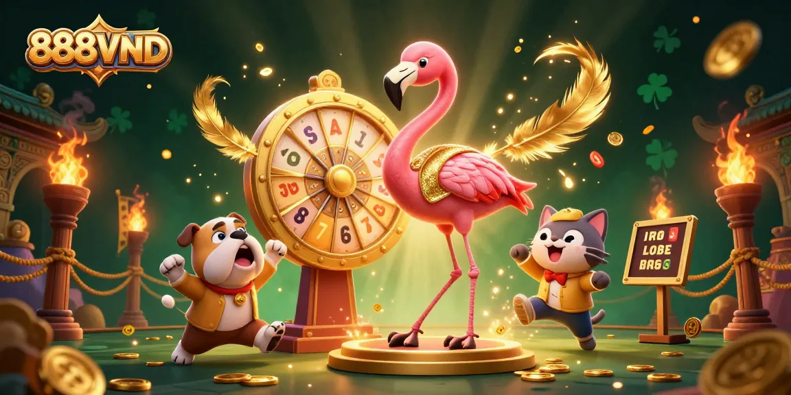 Experience thrilling jackpots at 888VND with this vibrant casino scene featuring a fun game show.