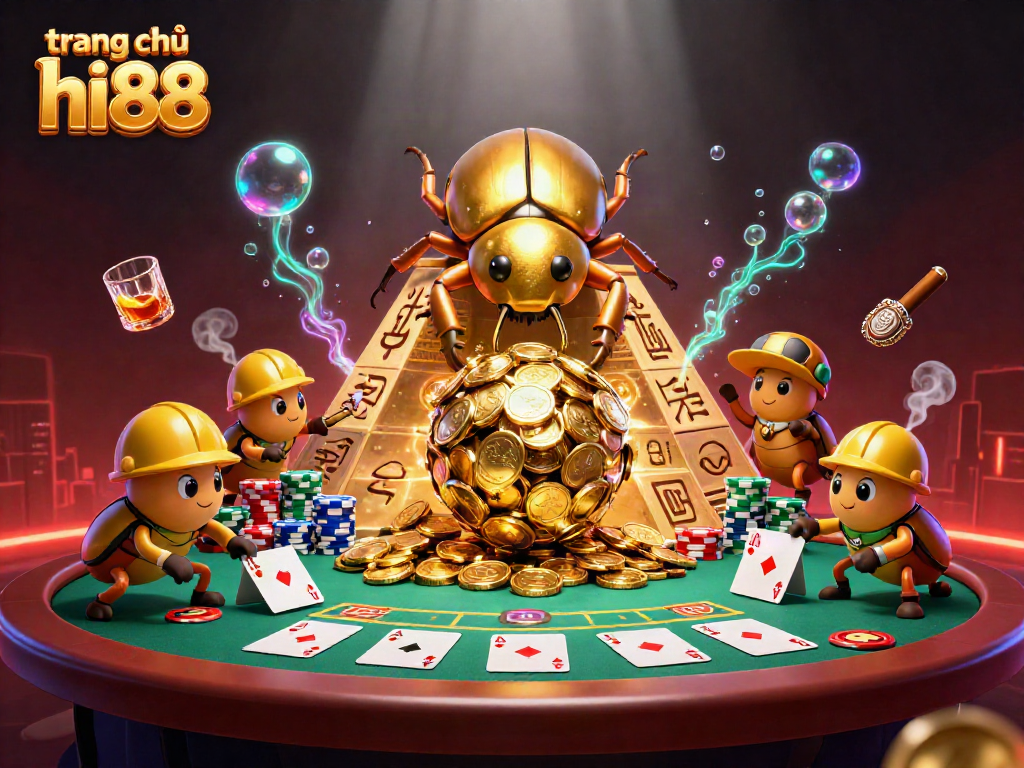 Engage in vibrant casino action at trang chủ hi88 with beetles and golden coins!