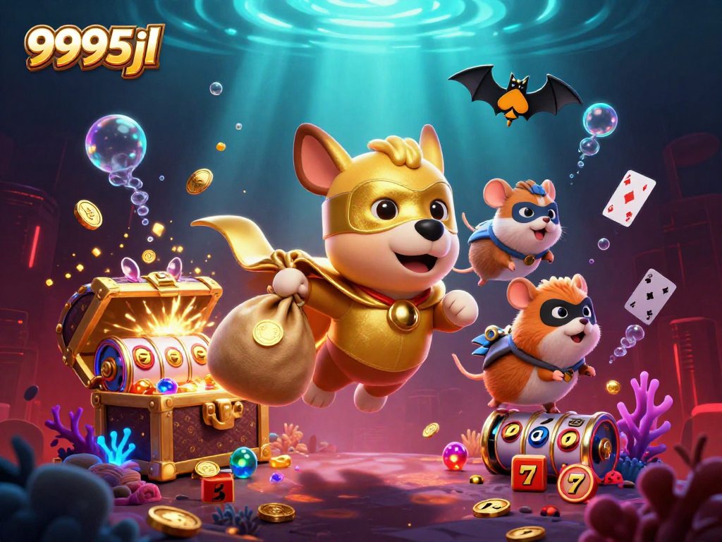 Experience exciting gameplay with 9995jl, featuring a superhero dog and vibrant casino elements.