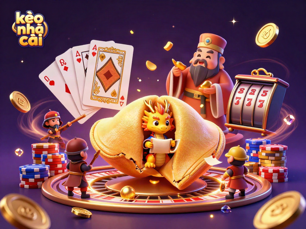 Experience thrilling bets with kèo nhà cái under dynamic golden coins and a wise dragon's fortune.