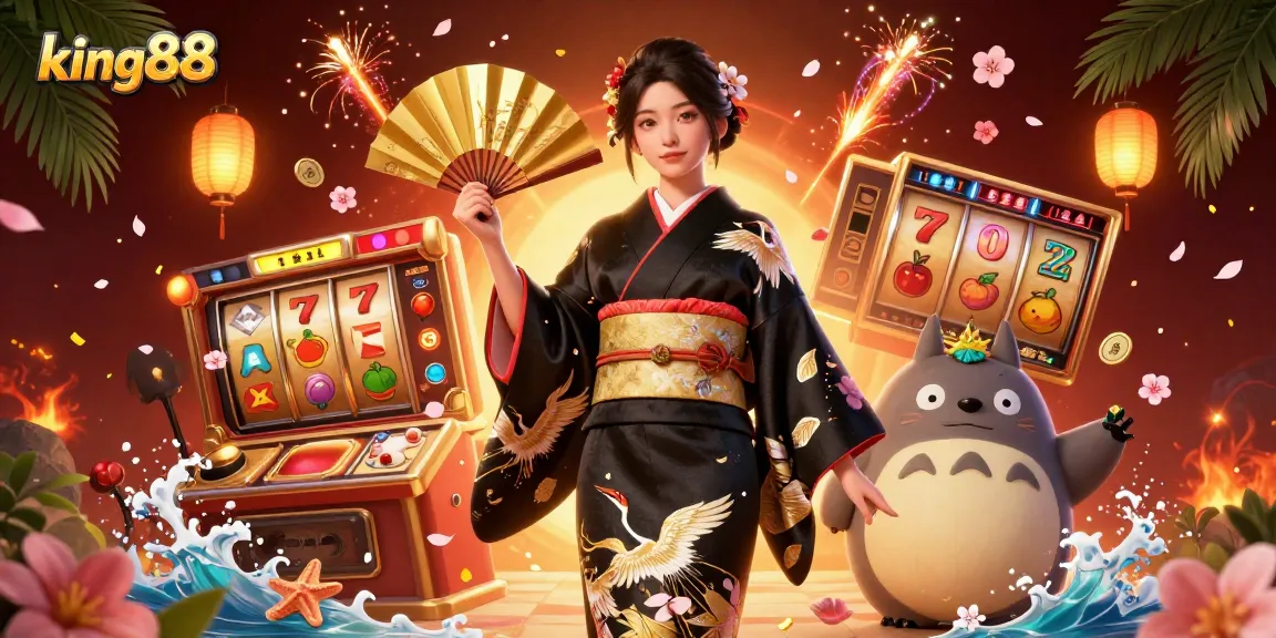 Win big with king88's stunning casino atmosphere featuring vibrant slot machines and immersive play.