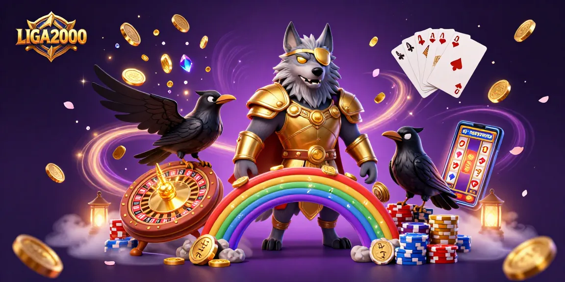 LIGA2000 menampilkan pemandangan kasino 3D yang memukau dengan elemen permainan dinamis dan karakter mitos.