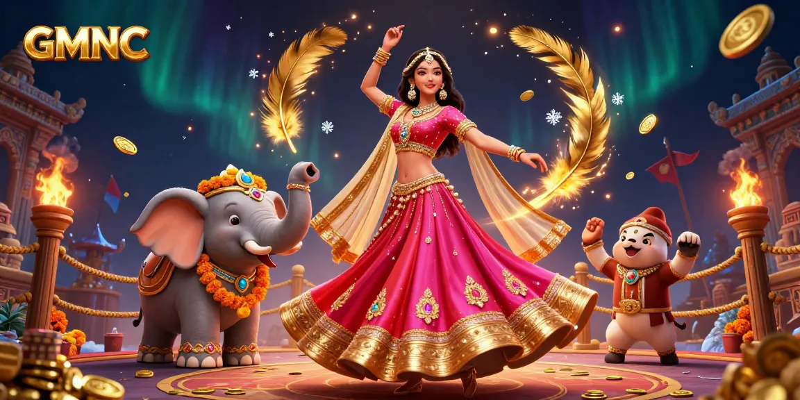 Engage with GMNC's vibrant Asian casino illustration showcasing festive elements and luxurious details.