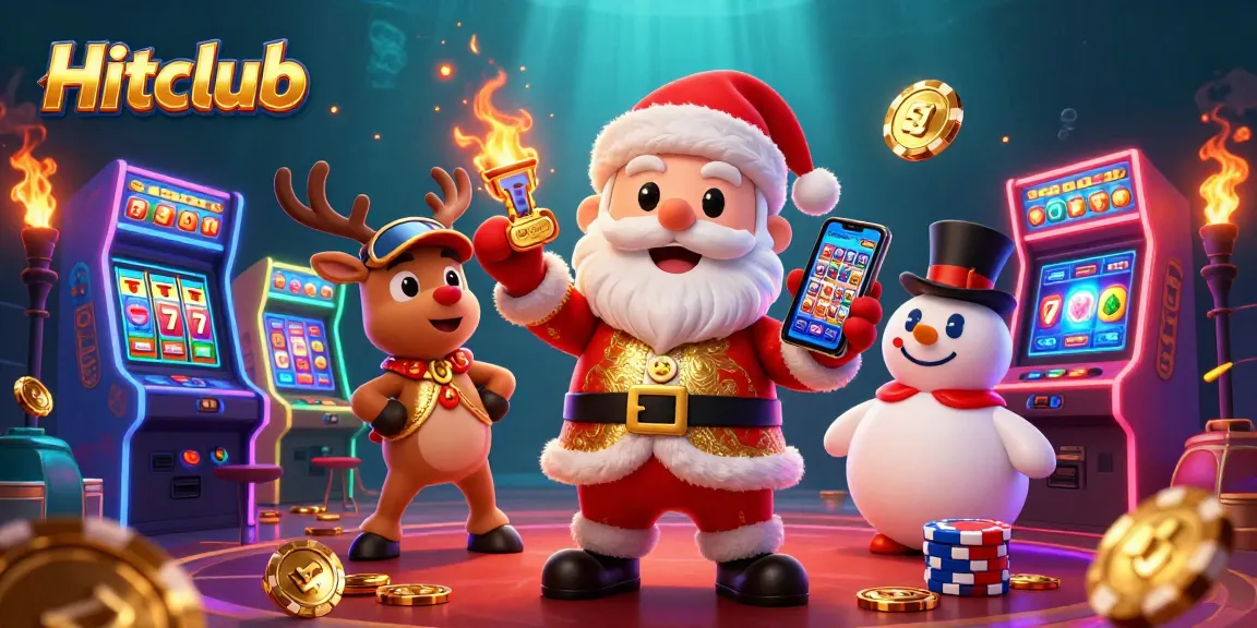 Hitclub transforms gaming fun with Santa and friends celebrating jackpot slots!