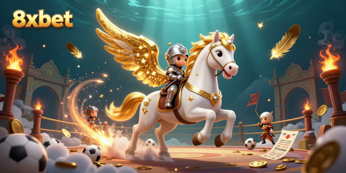 Experience top-tier sports betting with 8xbet's celestial-themed 3D illustration showcasing vibrant gaming action.